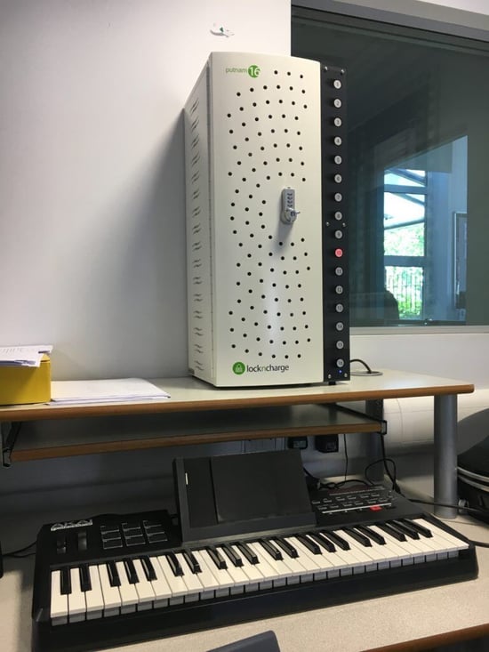 ForwardPass Putnam 16 Charging Station inside Harton Academy's Music Department